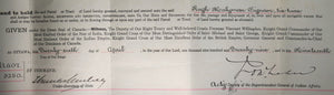 1929 Canada Federal Indian Land Sale Manitoulin Island (ON)