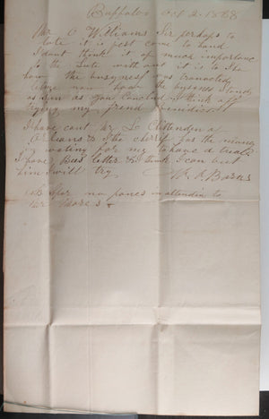 1838 USA letter from Buffalo NY to Clinton NY, legal matter