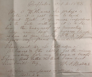 1838 USA letter from Buffalo NY to Clinton NY, legal matter