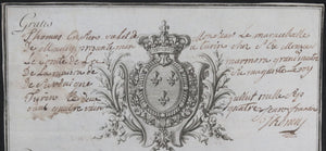 1784 Baron de Choiseul Maréchal Mailly certificat valet Sardaigne