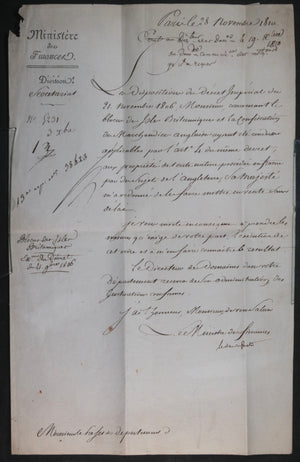 1810 France Ministre Finances Gaete blocus britanniques marchandises