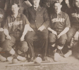 c.1908 USA RPPC Geneva NY Hydrants (firemen) indoor baseball team