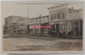 c. 1910 USA RPPC photo postcard Main Street Atkinson Nebraska