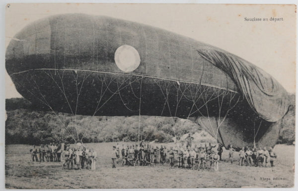 Guerre 1`4-18 rance carte postale ballon d’observation ‘saucisse’
