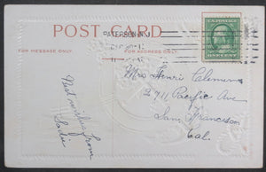 1911 USA maritime-themed New Year postcard