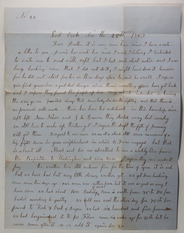 1863 Civil War USA letter Ohio to 111th OVI East Tennessee