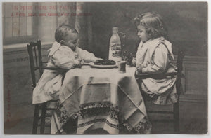 1905 France deux CPA humoristiques, fille et son petit frère