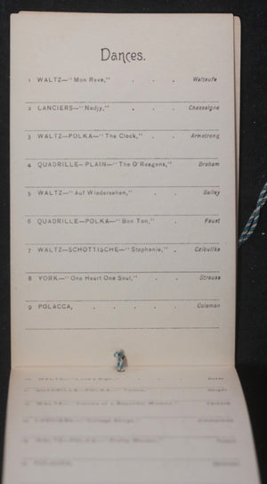 1889 USA Philadelphia 1st Regiment Infantry National Guard Dance Card 
