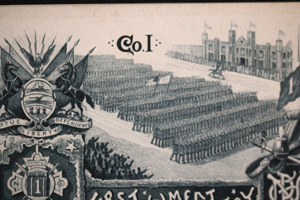 1889 USA Philadelphia 1st Regiment Infantry National Guard Dance Card 
