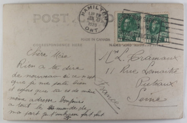1920 Canada photo postcard, Ice Harvesting Hamilton Bay Ontario