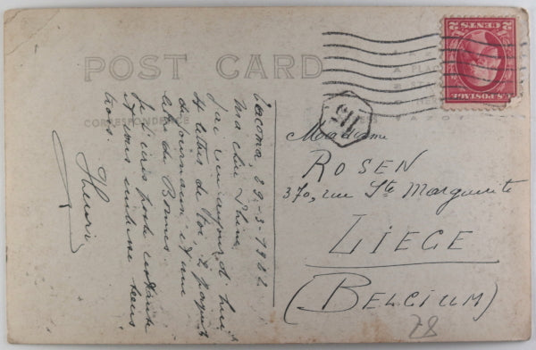 c.1911  USA photo postcard Roosevelt speaking Tacoma WA school stadium