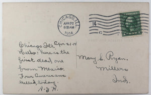 1913 USA photo postcard Mexican Revolution, fate of Col. Portilla 