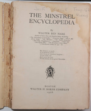 1926 USA ‘The Minstrel Encyclopedia’ by Walter Ben Hare