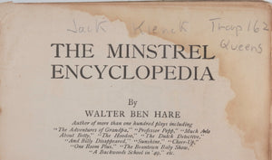 1926 USA ‘The Minstrel Encyclopedia’ by Walter Ben Hare
