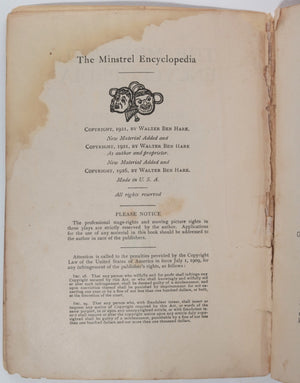 1926 USA ‘The Minstrel Encyclopedia’ by Walter Ben Hare