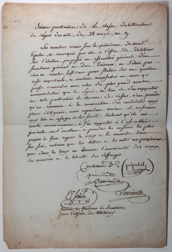 1801 Paris Constance de Théis, femme de lettres, Lycée des Arts 