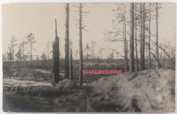 WW1 France photo postcard view of frontline trenches