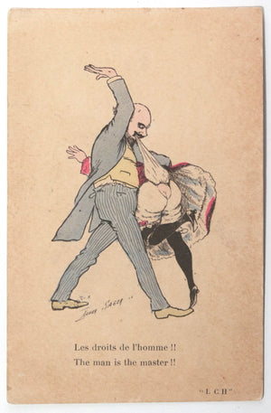 c. 1910 France carte postale Xavier Sager satirique d'un homme 