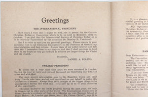 1937 Canada hymn pamphlet Ontario Christian Endeavor Union convention