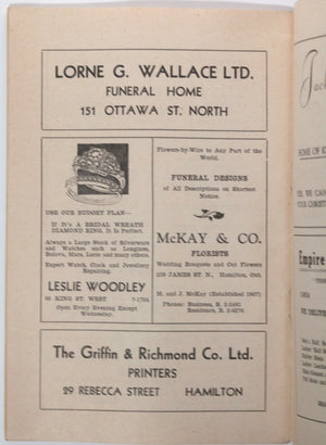 1937 Canada hymn pamphlet Ontario Christian Endeavor Union convention