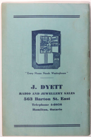 1937 Canada hymn pamphlet Ontario Christian Endeavor Union convention