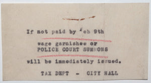 1936/38 Canada Hamilton ON two (2) Stature Labor Tax invoices