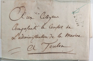 1798 France Lyon certificat enregistrement 85e demi B. Armée Orient