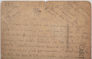1918 Tunisie carte postale soldat coloniale 'Cafard', retour en France