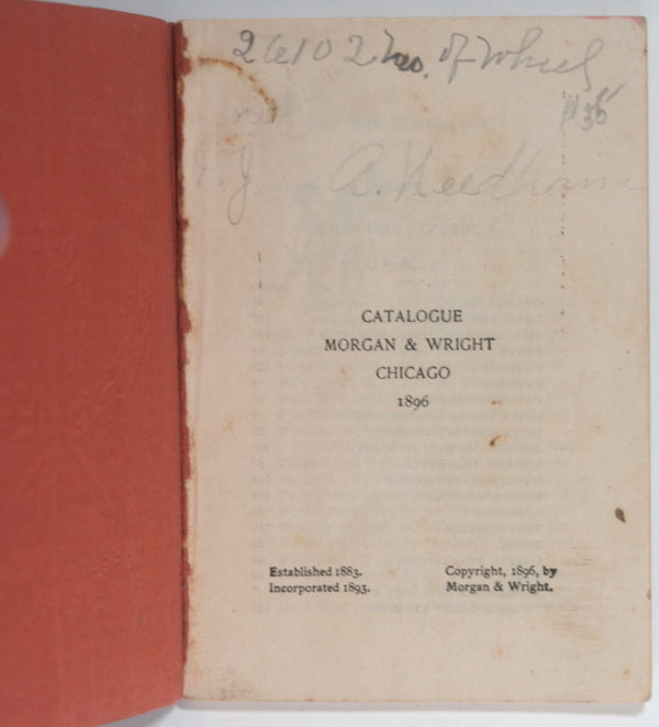 1896 USA Chicago Morgan & Wright bicycle tire catalog