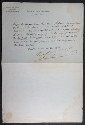 1813 Dresde (Saxe) Maison Empereur Napoleon paiement un acteur italien