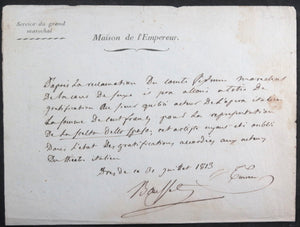 1813 Dresde (Saxe) Maison Empereur Napoleon paiement un acteur italien