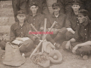 c. early 1900s USA RPPC postcard small town young men’s baseball team