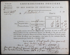 18e/19e France Metz et Paris, qt. 4 contributions foncières