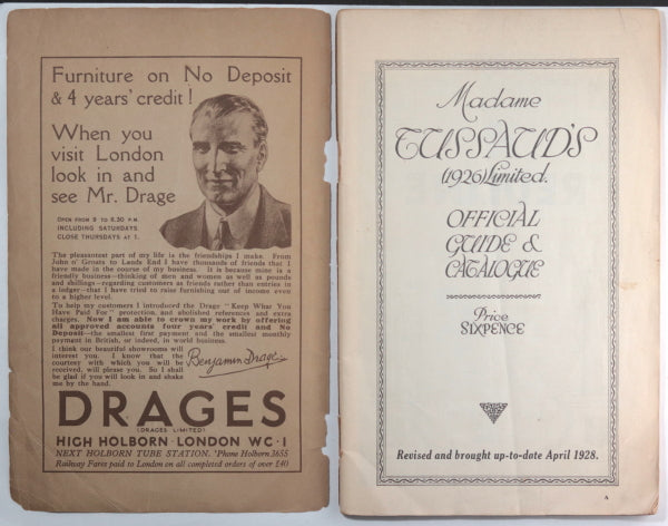 1928 UK catalogue for New Madama Tussaud’s Exhibition