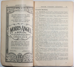 1928 UK catalogue for New Madama Tussaud’s Exhibition