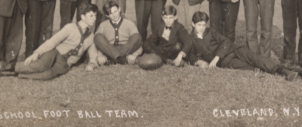 c. 1910 USA RPPC Cleveland NY high School football team