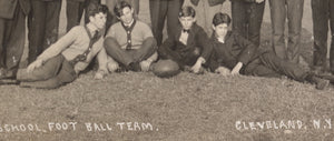 c. 1910 USA RPPC Cleveland NY high School football team