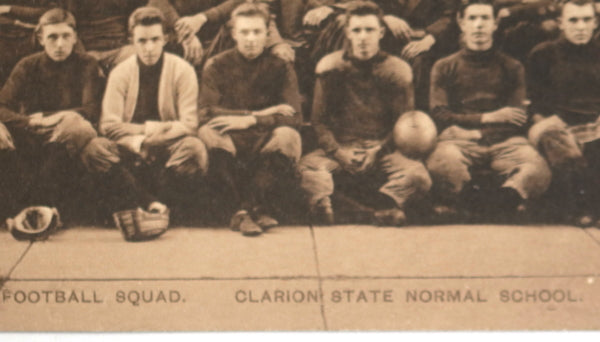 c. 1908-15 USA Clarion PA photo postcard Normal School football squad