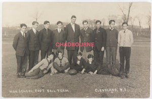 c. 1910 USA RPPC Cleveland NY high School football team