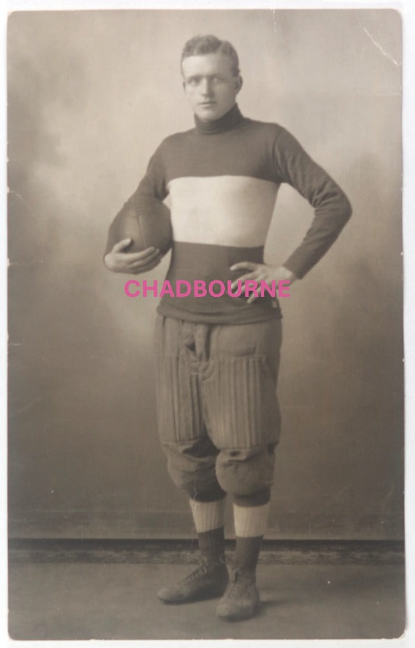 c. 1904-1910 USA RPPC photo postcard of football player #2