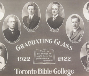 1922 Canada photo graduating class Toronto Bible College