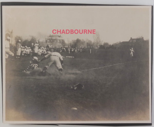 c.1910 USA photo baseball photo player sliding into base