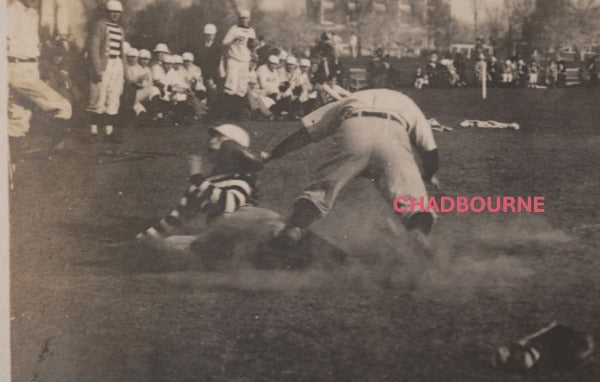 c.1910 USA photo baseball photo player sliding into base