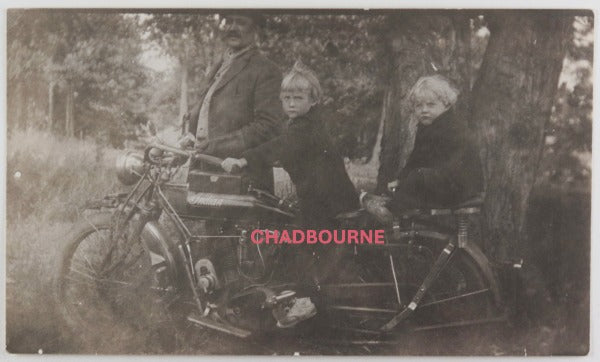 c.1908-1915 USA photo children on Indian motorcycle