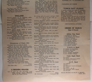 1941 WW2 Canada Torch Day Programme North Bay Ontario