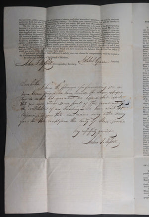 1832 USA Philadelphia letter appointment of missionary in NY state