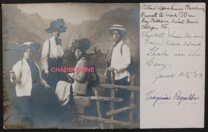 1909 Germany postcard photo American university women on tour