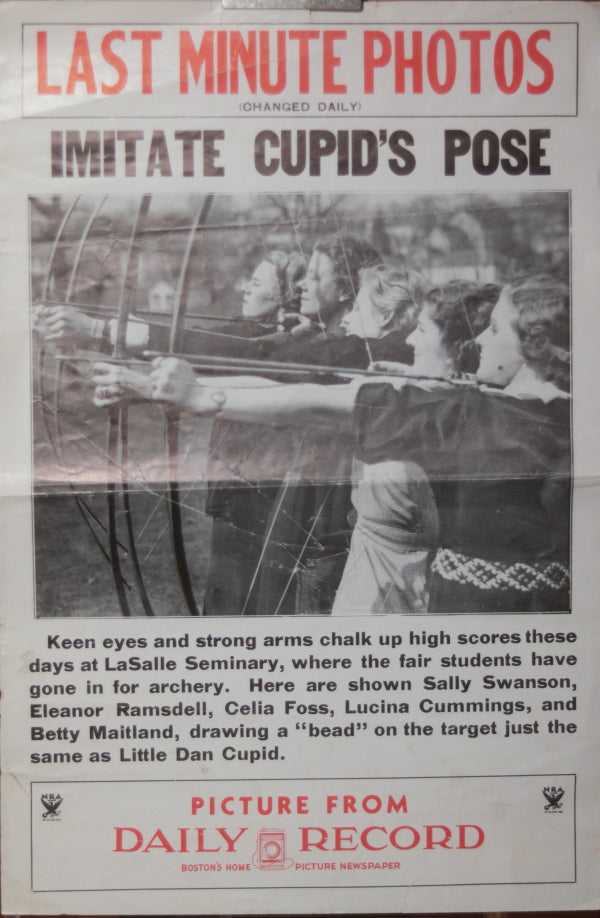 c. 1931 US poster from Boston tabloid 'Daily Record' women’s sports