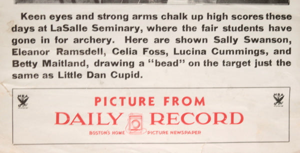 c. 1931 US poster from Boston tabloid 'Daily Record' women’s sports