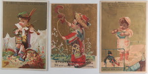 Late 1800s USA set of 5 trade cards from PA, NJ, and MA